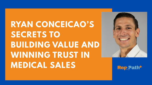 Medical sales representative meeting with physician in clinic, building trust through problem-solving, listening, and providing real value beyond product pitches.